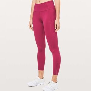 Lululemon Fast & Free 7/8 Tight II *Nulux 25" Violet Red size 6